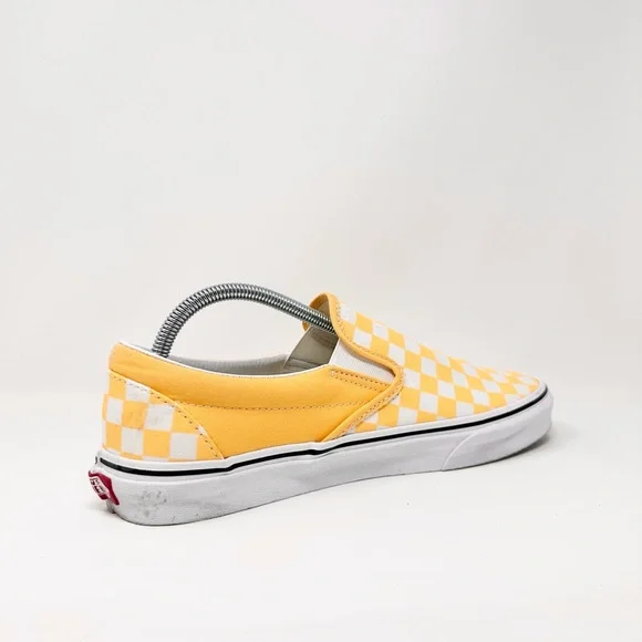 EUC Vans Yellow/White Checkerboard 9.5M/11W Slip-ons PLS READ DESCRIPTION - Picture 4 of 7